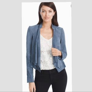White House Black Market- Blue suede jacket